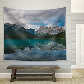 Natural Mountain Lake - Fabric Wall Tapestry Home Decor - 51x60 inches