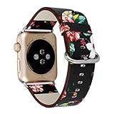 Urberry 38mm Woven Nylon Fabric Replacement Band for Apple Watch Series 2, Series 1, Sport, Edition (Flower-1)