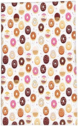 Interestlee Fleece Throw Blanket Donuts and Little Hearts Pattern Colorful Yummy Delicious Dessert Cafeteria Restaurant Art Pink Brown