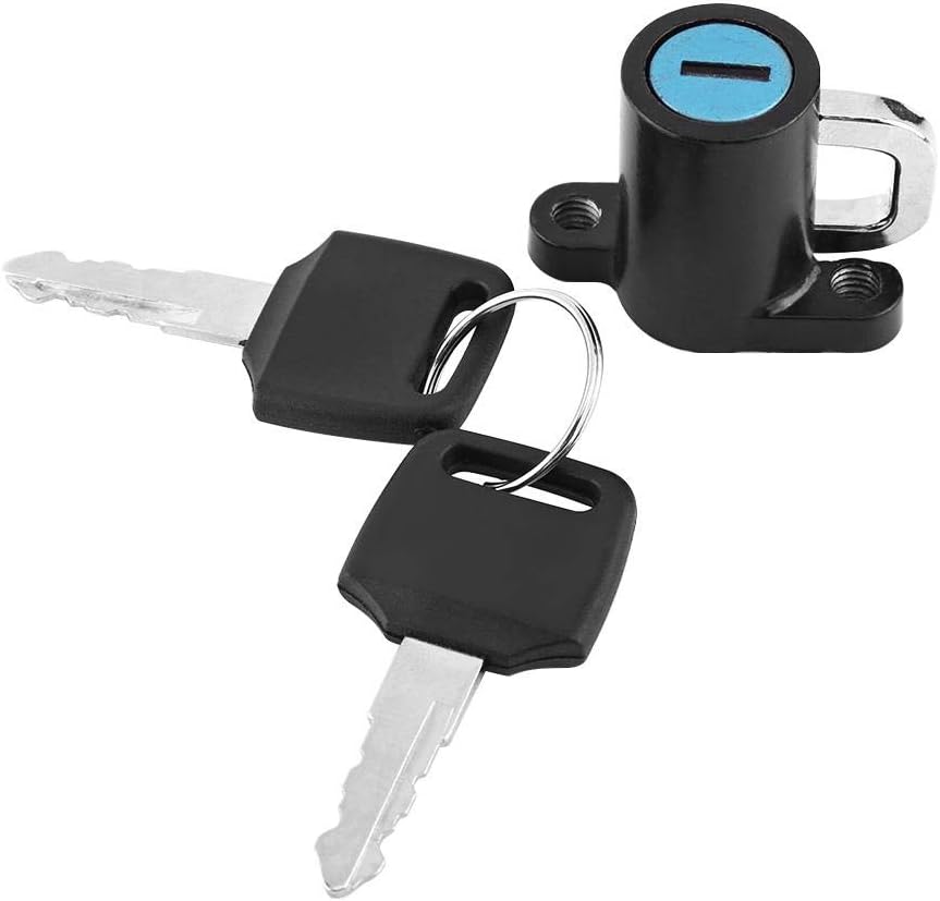 Elerose Motorbike Helmet Lock, Aluminum Alloy Universal Motorcycle Bike Helmet Lock Set Including 2 Keys