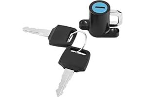 QIILU Universal Helmet Lock Motorcycle, Duokon Universal Motorcycle Motorbike Bike Helmet Lock Hanging Hook with 2 Keys Set Black