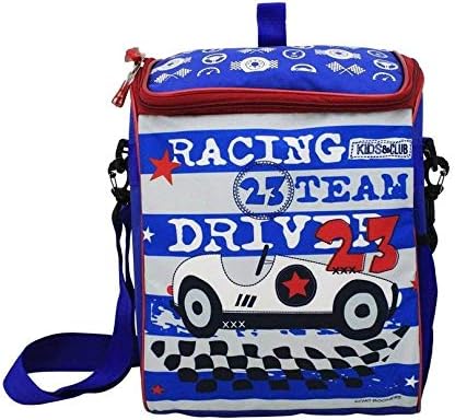 Stoep Enterprises Attractive Kids Racing Team Featured Box Shaped 2 in 1 School Bag for Kids