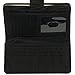 Mundi Women Leather Suburban Rio Clutch Checkbook Wallet (Black w/Gold Hardware)