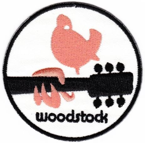 Woodstock Guitar Dove of Peace Sew-on Iron-on Patches Embroidered Applique
