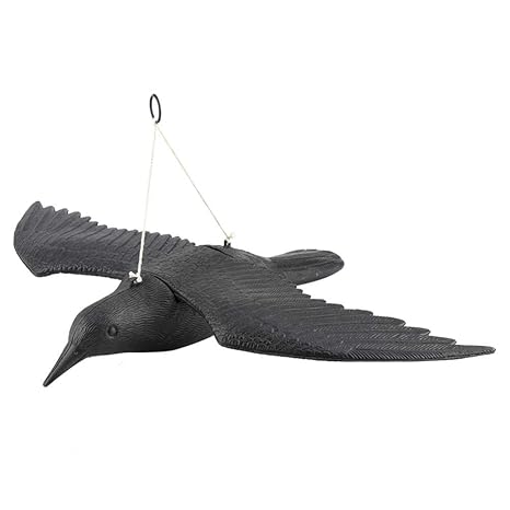Réaliste Plastique Corbeau Volant Oiseau Noir Leurre