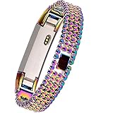 Wishteta Replacement Accessory Metal Watch Bands for Fitbit Alta (Courful Metal-01, 5.5
