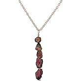 Natural Raw Bi Color Tourmaline Stone Rough Crystal Gemstone Dainty Women Pendant Necklace, Chakra Healing Crystals, Birthstone, Gift, 18 inch (bi-tourmaline)