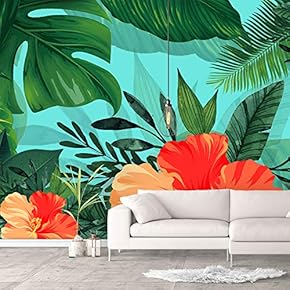 Wall Murals for Bedroom Green Plants Animals Removable Wallpaper Peel and Stick Wall Stickers - 66x96 inches
