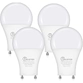 CFMASTER GU24 LED Light Bulb, 5000K Daylight, 9W(100W Equivalent), 800 Lumens, A19 Shape GU 24 LED Bulbs, Twist and Lock GU24 Pin Base with Two Prongs, Non-Dimmable, UL ETL Certificated(4-Pack)