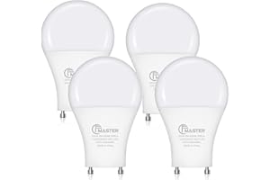 CFMASTER GU24 LED Light Bulb, 5000K Daylight, 9W(100W Equivalent), 800 Lumens, A19 Shape GU 24 LED Bulbs, Twist and Lock GU24 Pin Base with Two Prongs, Non-Dimmable, UL ETL Certificated(4-Pack)