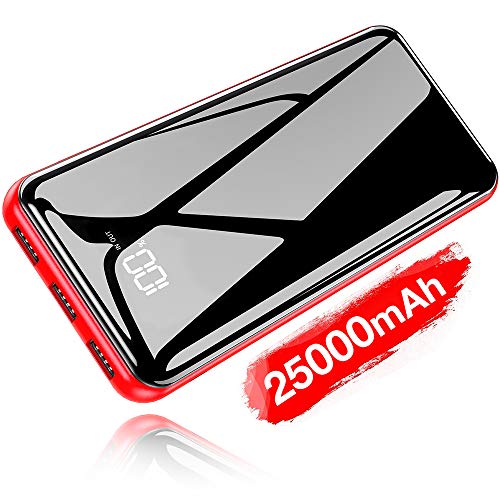 Portable Charger Power Bank 25000mAh - High Capacity with LCD Digital Display,3 USB Output & Dual Input External Battery Pack Compatible with Smart Phones,Android Phones,Tablet and Other Devices