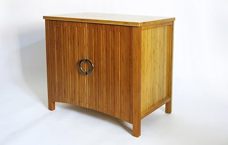 Waschtisch Unterschrank 80 cm, Bambus massiv natur, Drehtüren mit Softclose, 80 x 74 x 52 cm