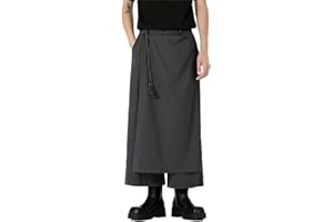CTXXUN Japanese Style Samurai Hakama Harem Pants Men Casual Yoga Ninja Pants Irregular Drop Crotch Wide Leg Harem Pants
