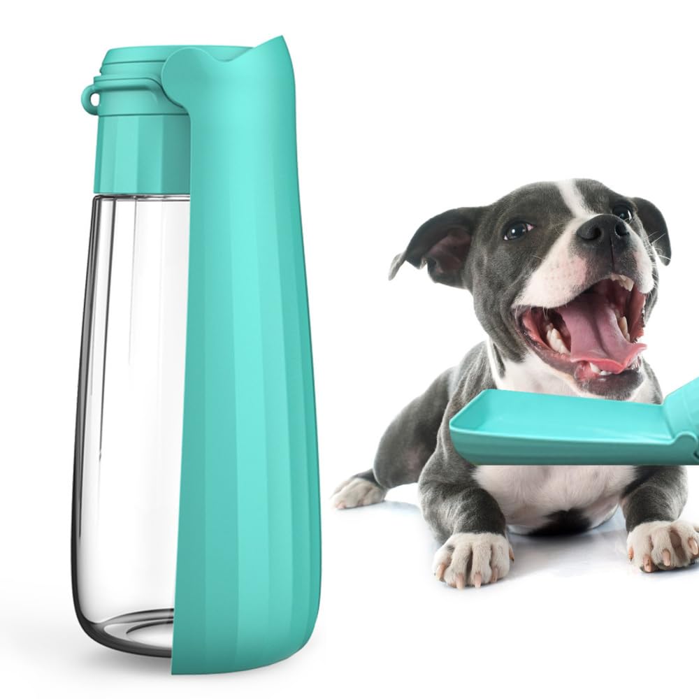 Dog Water Bottle,550ml Foldable Puppy Travel Water Mug, Leak-Proof Travel Puppy Water Bowl for Small Medium Large Dog Cat Pet