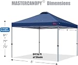 MasterCanopy Durable Ez Pop-up Gazebo Tent 2.5x2.5M Navy Blue with Roller Bag view 2