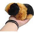 Fadoofa 8" Guinea Pig Plush Stuffed Guinea Pig Long Fur Guinea Pig Stuffed Animal Realistic Super Soft Toy Kids Gift (Brown+Black)