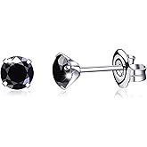 VGACETI Titanium Earrings, Hypoallergenic for Sensitive Ears Brilliant Cut Simulated Diamond 5mm Cubic Zirconia Stud Earrings for Women Men