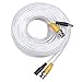 Masione 4 Pack 100ft Security Camera Video Power Cable White Replacement Extension Wire Cord for CCTV DVR CCD Surveillance System with BNC to RCA Adaptor