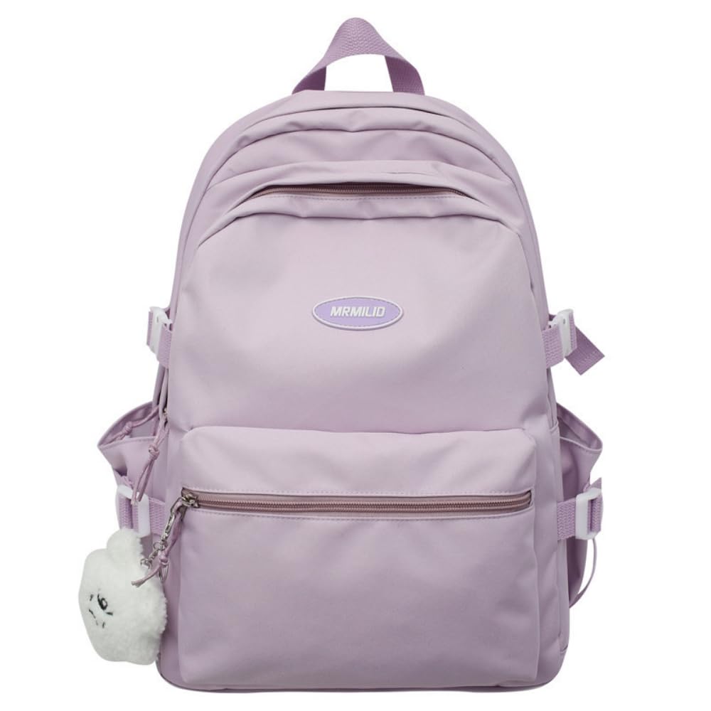 Photo 1 of (BAGGED) (USED/FAIR) eaonitu Kawaii Backpack with Cute Plush Pendant Aesthetic Casual Travel Work Backpack 36 to 55L (Purple)