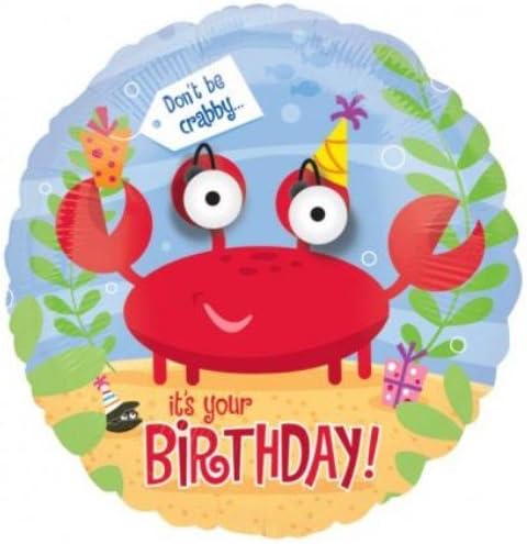 Crab Eye-popper 18" Birthday Mylar Balloon