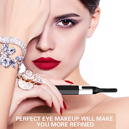 2020 Updated Heated Eyelash Curler, Electric Eyelash Curler, Eyelash Curler for Quick Natural Eye Lashes Curling USB Rechargeable, Lash Curler for Durable Shape, Safe and Worry-free (Black)