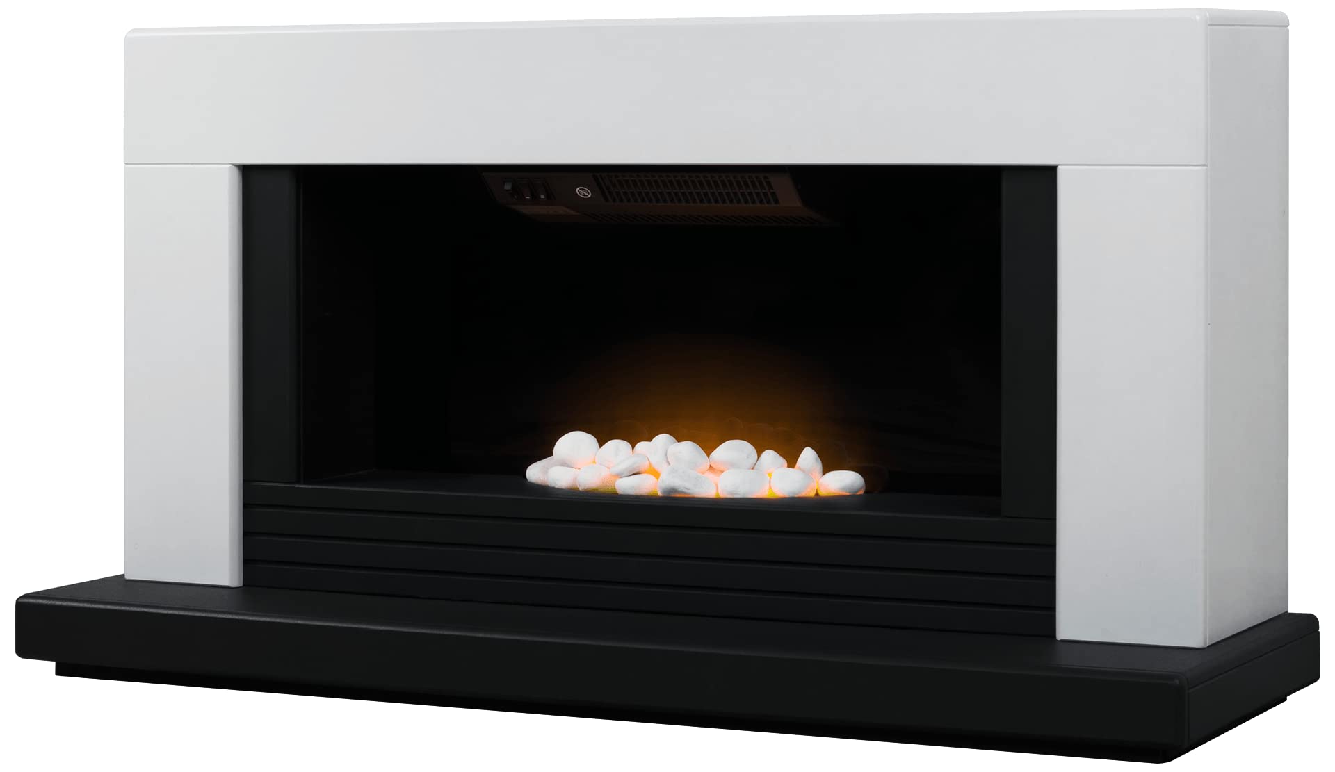 Adam Carrera White and Black Electric Fireplace Suite, 2000 Watt, 7154