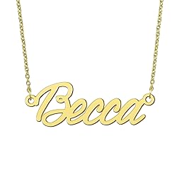 BYBWBL Becca Name Pendant Necklace 18k Gold Plated