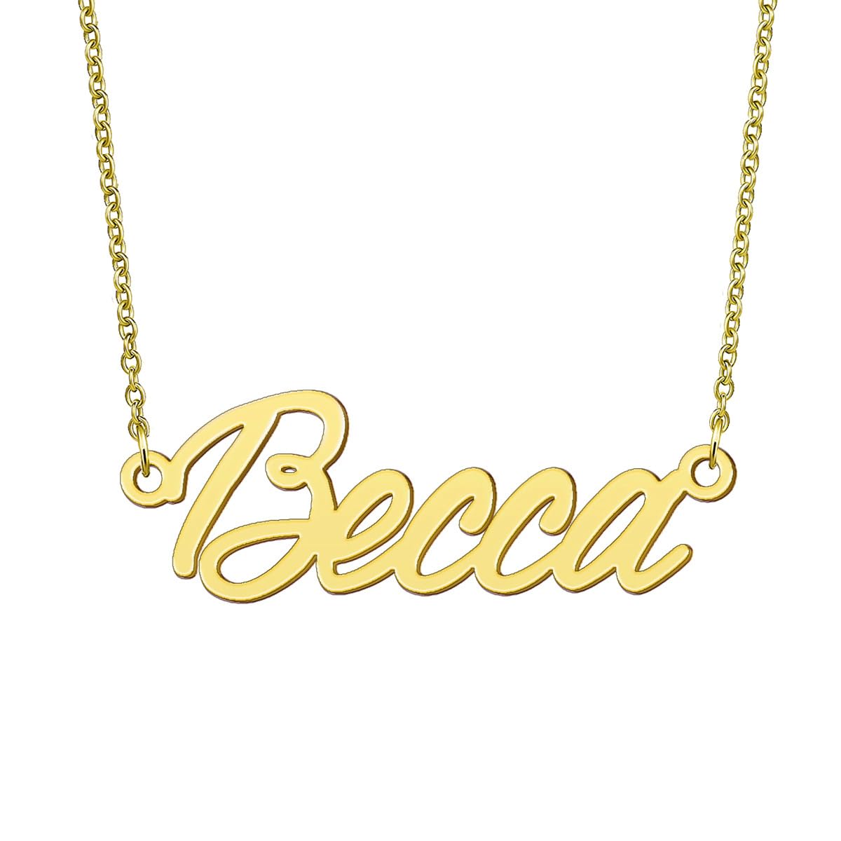 BYBWBL Becca Name Pendant Necklace 18k Gold Plated