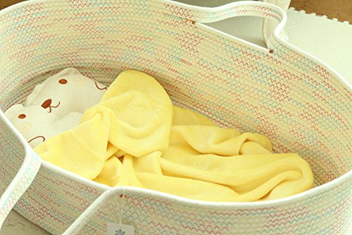 ICEBLUE Spacious Soft Moses Basket Cradle Bedding Set Nursery Storage Basket Toy Basket Baby Shower gift set (gender-neutral)