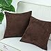 CaliTime Throw Pillow Covers Pack of 2 Comfy Corduroy Corn Striped Waffle Decorative Cushion Cases for Couch Sofa Bed Farmhouse 20 X 20 Inches Brown