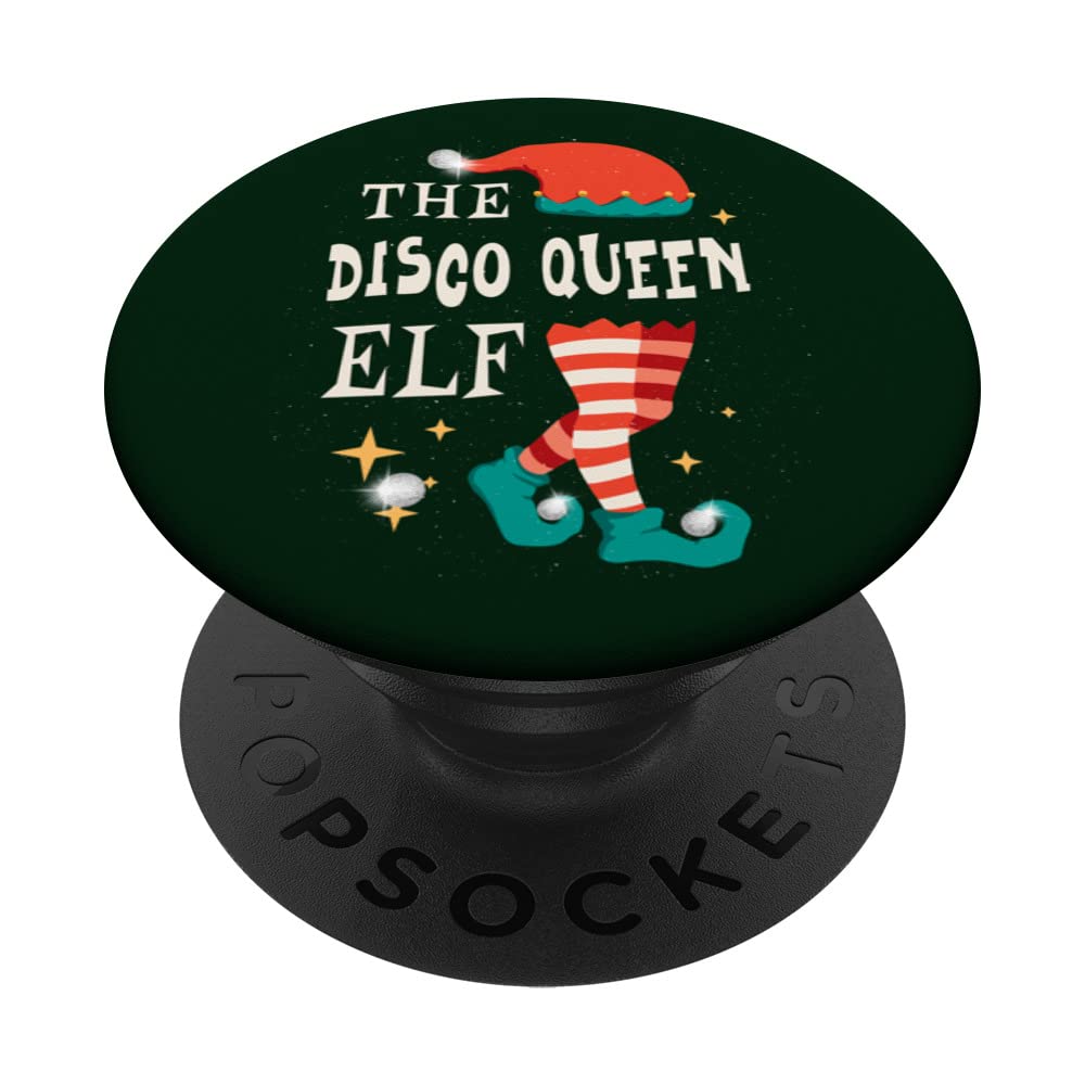 Disco Queen Elf Matching Family Group Christmas Party Elf PopSockets Swappable PopGrip