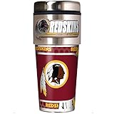 Great American Products NFL Washington Redskins Metallic Travel Tumbler, Stainless Steel and Black Vinyl, 16-Ounce