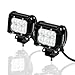 KAWELL Led Work Light Bar 2 Pack 18W Cree Offroad Flood LED Work Light for Jeep ATV SUV Mine Boat Truck