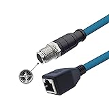 3.28ft M12 8 Pin to RJ45 Industrial Ethernet