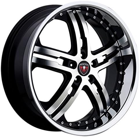 20" Inch Merceli M6 Black Machine w/ Chrome Lip Wheels &amp; Tire Pakcage | ASANTI LEXANI FORGIATO DUB MERCEDES AUDI BMW INFINITY