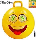 AppleRound Space Hopper Ball with Air Pump: 28in/70cm Diameter for Age 13+, Hop Ball, Kangaroo Bouncer, Hoppity Hop, Jumping Ball, Sit & Bounce