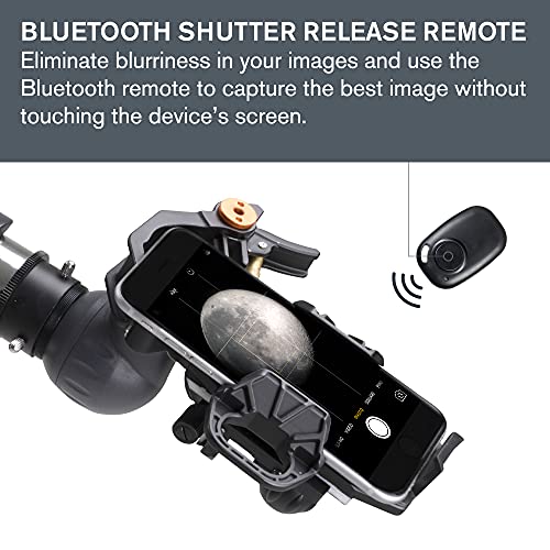 Celestron – NexYZ DX – Universal Smartphone Adapter for Telescope, Binoculars & Spotting Scopes – 3-Axis Precision Alignment – Capture Images & Video Through Your Optics – Includes Bluetooth Remote