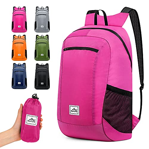 pink camping backpack