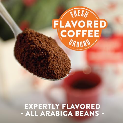TWO RIVERS COFFEE PEPPERMINT STICK FLAVORED GROUND COFFEE, PERFECTLY BALANCED, ALWAYS SMOOTH, MADE WITH 100% ARABICA BEANS – FLAVOR ENHANCED, 10 OUNCE BAG