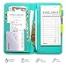 Mymazn 5x9 Server Book for Waitress Organizer Magnetic with Zipper Money Pocket Pen Holder for Waiter Restaurant Waitstuff Fits Guest Check Order Pad and Apron (Turquoise)