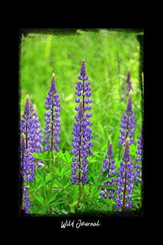 Wild Journal: Dot Grid Journal - Wild Lupine Flowers Garden Fresh Bloom Blossom - black Dotted Diary, Planner, Gratitude, Writing, Travel, Goal, Bullet Notebook - 6x9 120 pages