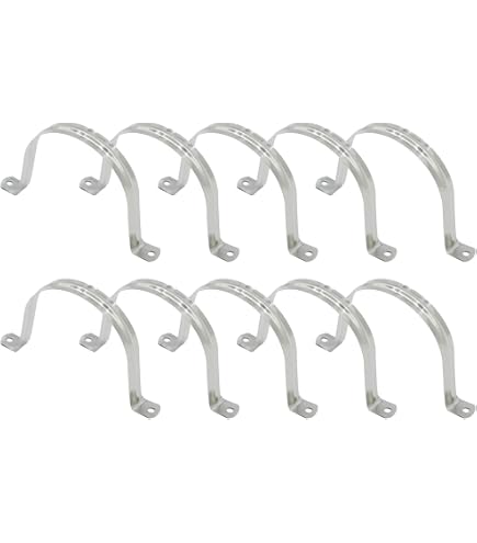 Akamino 20-Pack M160 U-Tube Pipe Clamp – 304 Stainless Steel Rigid Strap Clip, 160mm Height, 161mm Inner Diameter, 2-Hole Mount