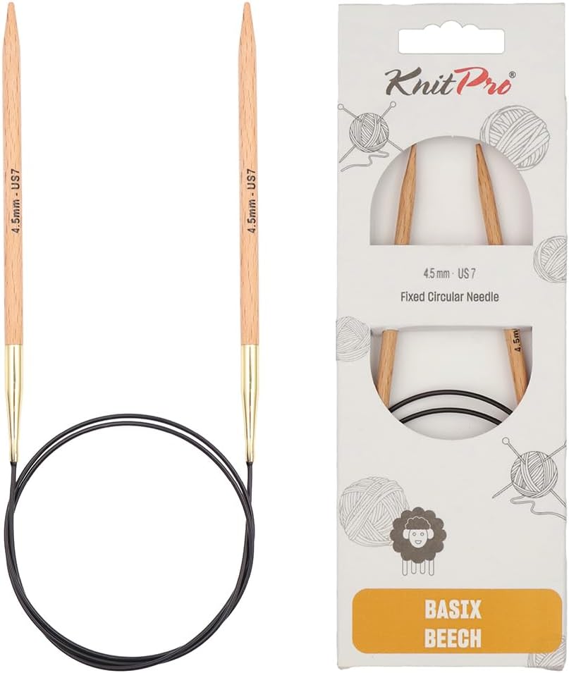 KnitPro Basix Beech Fixed Circular Needles 40in 4.50mm