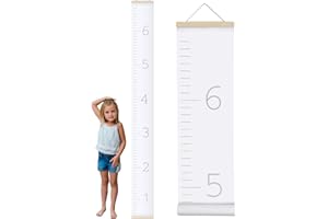Morxy Canvas Growth Chart for Kids - Unisex Kids Room Wall Decor - Measuring Height Chart- Wall Tape with Height Chart for Kids (Canvas, Plain White)