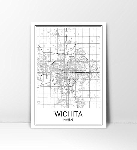 Wichita Poster, Map of Wichita, Wichita Map, City Map Posters, Modern Map Art, City Prints, Wichita Art, Minimal Print, Kansas Wall Art, City Poster, City Map Wall Art, minimalist posters, 8x10