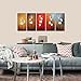 Wieco Art Colorful Flowers Oil Painting on Canvas Wall Art Ready to Hang for Living Room Bedroom Home Decoration Modern 5 Piece 100% Hand Painted Gallery Wrapped Contemporary Abstract Floral