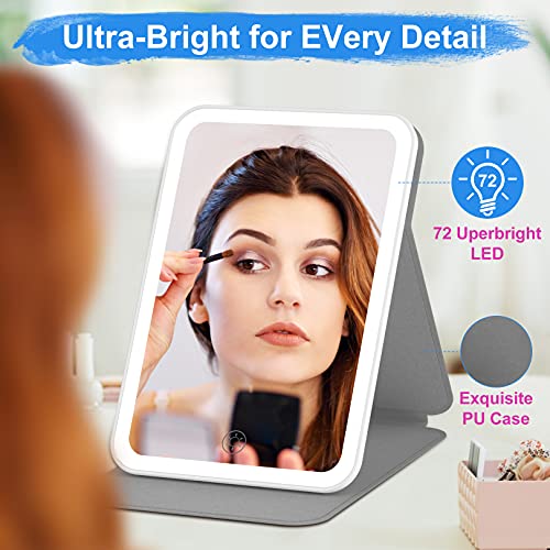 COSMIRROR Rechargeable Lighted Makeup Vanity Mirror with 3 Color
