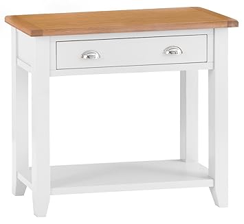 The Furniture Outlet Chester White Painted Oak Hall Table Amazon