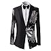 Cloudstyle Men's 2-Piece Suit Casual One Button Slim Fit Blazer Stylish Sport Coat & Trousers,Black,X-Large