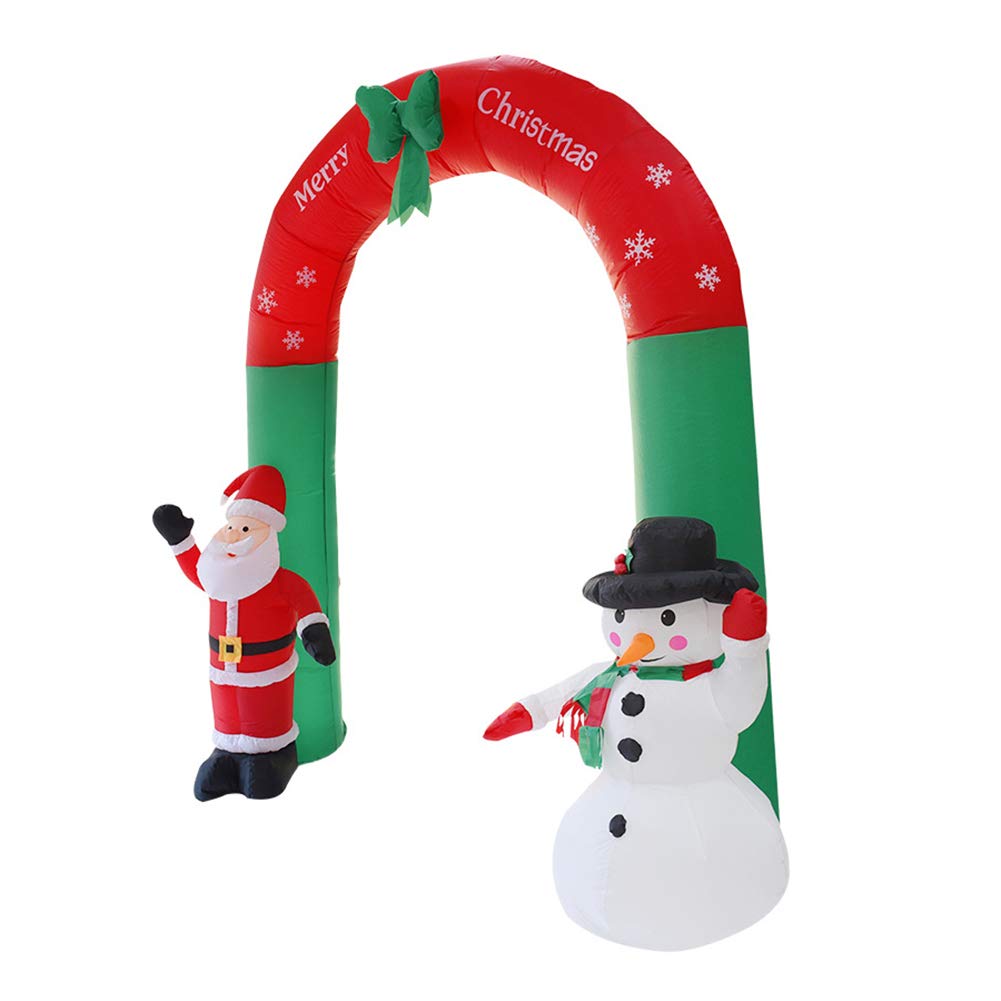 lulalula 8Ft Christmas Inflatable Archway Santa Snowman for Yard Decoration Xmas Inflatable Lighted Outdoor